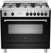 La Germania Americana 90cm Gas Upright Cooker- Black