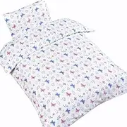 J-pinno Butterfly Rainbow Girls Cartoon Duvet Cover + Pillowcase Set, Zipper Closure, 100% Cotton, for Kids Crib Toddler Bedding Decoration Gift (Crib 47" X 59", Butterfly)