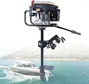 4 Stroke 3.2KW Outboard Motor Boat Engine, 170 CC Fishing Boat Motor Engine with Air Cooling Heavy Duty Boat Engine Motor Marine Engine with TAS Ignition System, 3600 r/min