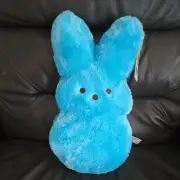 Animal Adventure Giant Blue Fuzzy Peeps Bunny Rabbit Plush Stuffed Toy 18" NEW