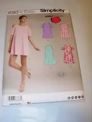 WOMENS UNCUT SIMPLICITY 8383 Sewing Pattern DRESS KNIT TRAPEZE SIZE 14-22