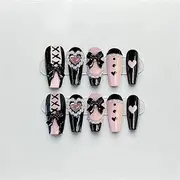 Handmade Press Nails Heart Shape Design Reusable Fake Nails Artificial Manicure Wearable