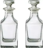 Dornberger Mini Square Decanter Set - 2 x 150 ml - Glass with Stopper - Stephanie Range - Classy Modern Wine Decanter