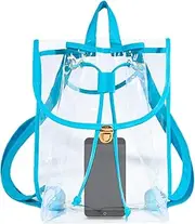 Transparent School Backpack - Water Proof Bag,Unisex Water-Resistant Thick PVC Concert Sports Drawstring Backpacks For Women Men, Travel