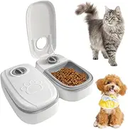Automatic Cat Feeder with Timer 48H, 700ml Dog Food Dispenser Set for Wet & Dry Food, Timed Cat Feeding Station, Dog Feeder, Pet Feeder, Automatic Feeders for Cats Dogs Feeding