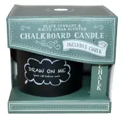 Chalkboard Candle ~ Black Currant & White Cedar ~ 15.8 Oz Jar Candle NIB Chalk