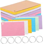 GRIRIW 6 Pack of Loose Book Flash Cards Study Cards Portable Note Pads Lined Memo Pads Color Coding for Study