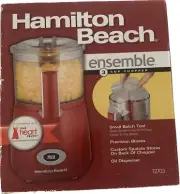 Hamilton Beach Ensemble 72703 Red 3 Cups Food Processor Chopper