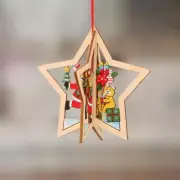 3D Wooden Christmas Tree Hanging Ornament - Xmas Star - #9