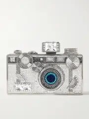 [Judith Leiber Couture] Judith Leiber Couture - Camera Flash Crystal-embellished Silver-tone Clutch - One size One size Silver