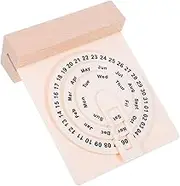 HOODANCOS Perpetual Calendar Wooden Creative Perpetual Calendar With Rotating Disks Ideal For Desk Decoration Home Office Daily Manual Calendar