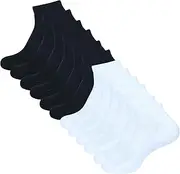 [AJ DEZINES] Ankle Low Cut Socks for Men Pack of 6 Pairs (Ankle Socks M 3 Black, 3 WhiteP6-10to13), 3 Black, 3 White, 10-13