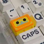 ULTRAEQUIP Retro Cassette-Shaped Artisan Keycaps, 3D Printed OEM Profile, Mechanical Keyboard Decorative Keys, Multicolor
