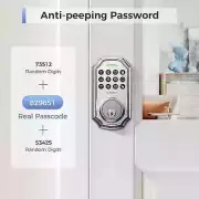 Smart Front Door Lock Set 100 Codes Electronic Keypad Deadbolt Keyless EntryD180