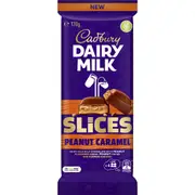 Cadbury Dairy Milk Slices Peanut Caramel Chocolate Block 170g