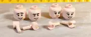 LEGO Mom Dad Head Set Light Nougat Flesh Heads FREE HAND SET Two Faces Dual Side