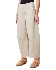 Allsaints Jett High Rise Barrel Jeans in Cream White