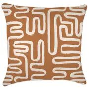 Cushion Cover-With Piping-Maze Rust-60cm x 60cm