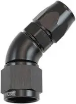 Aeroflow Stepped 45 Degree End -8 Hose to -10An Reducer Hose End Blacteflon - AF572-08-10DBLK