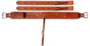 Showman 3" Wide Acorn Tooled Leather Back Cinch w/ Roller Buckles