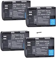 HOMERW 2650mAh LP-E6 Battery & Dual Charger Compatible with Canon Camera EOS 5DS R, 5D Mark II, III, 6D, 7D, 70D, 80D - High Capacity Rechargeable Power Solution(4 Battery)