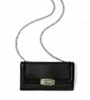 Brighton NEPTUNE'S RINGS NWT $225 Black Leather Large Clutch Wallet Crossbody
