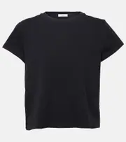 [Agolde] Agolde Adine cropped cotton jersey T-shirt AU 14 black