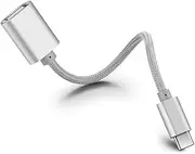 Sewroro OTG Type-c to USB Adapter Cable Silver Housing Superspeed Data Transfer Compatible Smartphones Laptops and More USB Adapter for Enhanced Connectivity