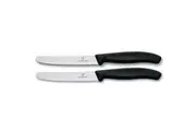 Victorinox Steak & Tomato Knife Pistol Grip 11cm Black Set x 2 Knives