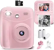 MINIBEAR Kids Camera Instant Print, Instant Print Camera for Kids Digital Camera Toddler Toys Christmas Birthday Gifts for 3 4 5 6 7 8 9 10 Year Old Boys Girls Video Camera with Print Paper