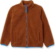 Amazon Essentials Kids Small 6/7 Polar Fleece Lined Sherpa Full-Zip Jacket Brown