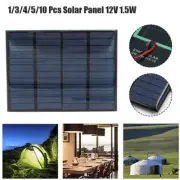 1/3/4/5/10 Pcs Polycrystalline Solar Panel Cell 12V 1.5W DIY LED Garden Lights