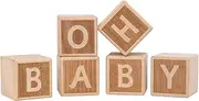 Oh Baby Sign Little Blocks Wooden for Baby Shower Party Table Centerpiece Decoration