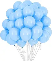 blue balloons 12 inch 100pcs light blue balloons party balloons baby blue balloons sky blue balloon decorations for birthday wedding baby shower bachelorette Holiday ocean themed party decorations