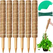 6 Pack 40Cm Moss Pole, Moss Pole for Plants Monstera, Plant Support Stakes for I