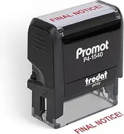 Promot Custom Final Notice - Self Inking Rubber Stamp - Ink Stamps