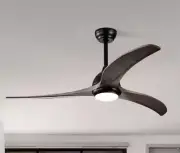 Oaks Aura Elias 52in.Indoor Scandi Black Solid Wood 6-Speed Ceiling Fan