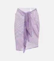[Simkhai] Simkhai Doris embellished mesh beach cover-up M/L purple