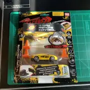 RC Pocket Racers Yellow FURY Micro Car w/4 Way RC/Charging Station/Storage Case