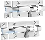 INBOF 2 Pack Slide Lock, 3 Inch Barrel Bolt Latch, Premium Door Bolt Lock, Stainless Steel Slide Bolt Latch, Thickened Slide Latch Lock with 12 Screws, Slide Locks for Inside Door