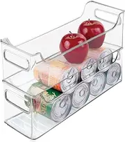 InterDesign Refrigerator and Freezer Storage Organizer Bins for Kitchen, 5" x 5" x 14.5", Set of 2, Clear