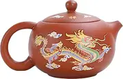 Hormsdar Hand-made Dragon and Phoenix Color-changing Red Clay Teapot Zisha Tea Set Kung Fu Tea Pot Tea Lover‘s Gift (Tea Pot)