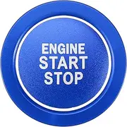 X AUTOHAUX Car Engine Start Stop Ignition Switch Button Cover Ring Trim Kit Compatible for Toyota Highlander 2020-2022, Durable Aluminum Alloy Blue