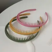 Set of 3: Headband 01 - Army Green & Yellow & Fuchsia - One Size