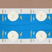 2 Pcs Lake Blue Chiffon Table Runner 27.5" x 118" Romantic Table Runner