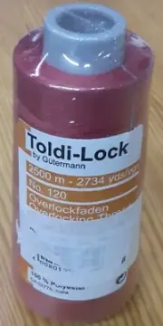 Toldi-Lock Overlocking Thread Red 2734 yds No. 120 Col. 4495 100% Polyester