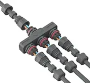 AOHUA M16 Waterproof Connector Outdoor Electrical Splitter Plug for 2pin Cables LED Connector IP68 (AH-M16-1002ZK3P122)