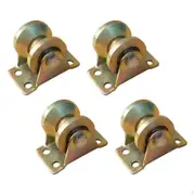 4Pcs V Shape Track Wheel Sliding Roller Rail Fixed Pulley Fitting Castors Door
