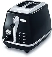 De'Longhi Icona Classic Toaster 2 Slice Toaster, Black, CTO2003BK