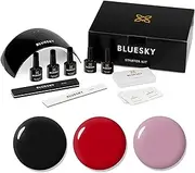 BLUESKY Starter Kit: Gel Nail Polish Kit with 24W UV LED Lamp Nail Dryer, 3 x 10ml Gel Nail Polishes, Cleanser Wipes, Top and Base Coat, Nail File and Buffer